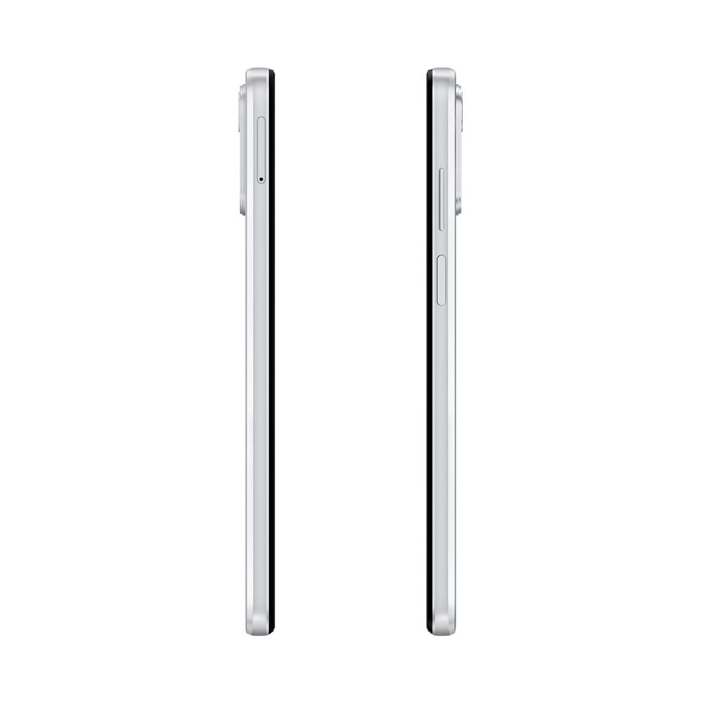 Motorola E32 misty silver angled view visible