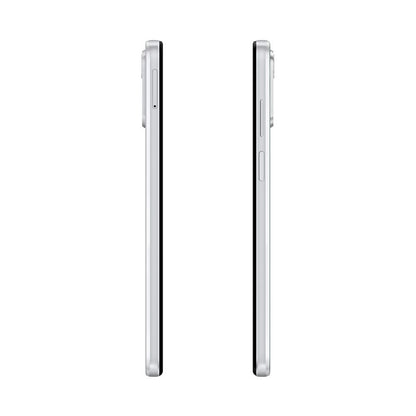 Motorola E32 misty silver angled view visible