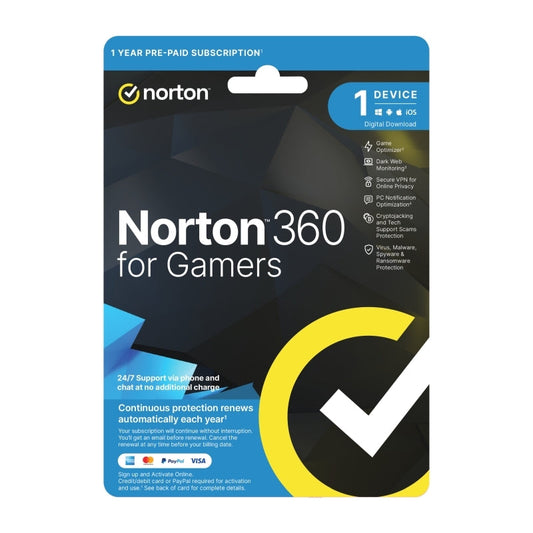 Norton 360 Gamer 1U 1D 1 Yr Norton