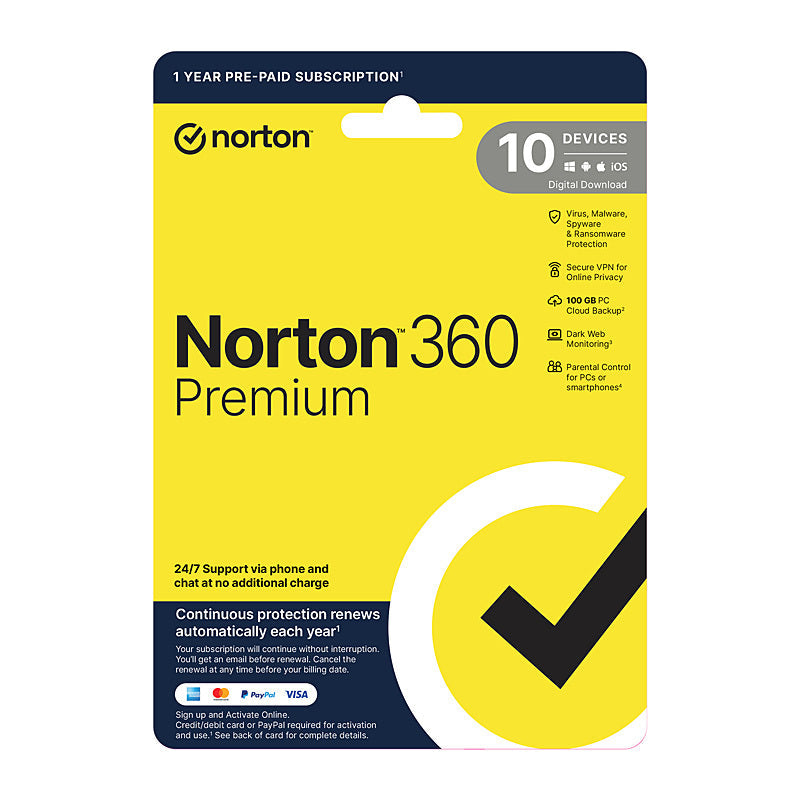 Norton 360 Premium 1U 10D 1 Yr Norton