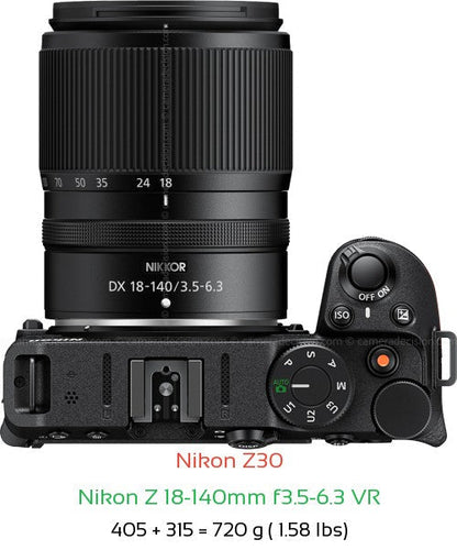 Nikon Z30 Mirrorless Camera + 18-140mm VR Kit – 20.9MP DX Vlogging & Travel Bundle Nikon
