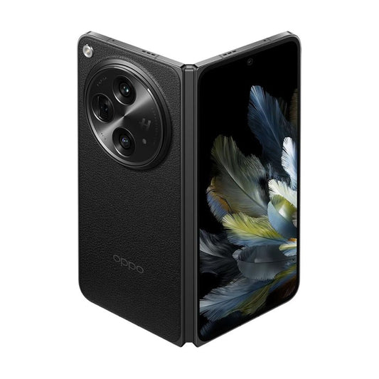 OPPO Find N3 in classic black shown front view with both displays visible