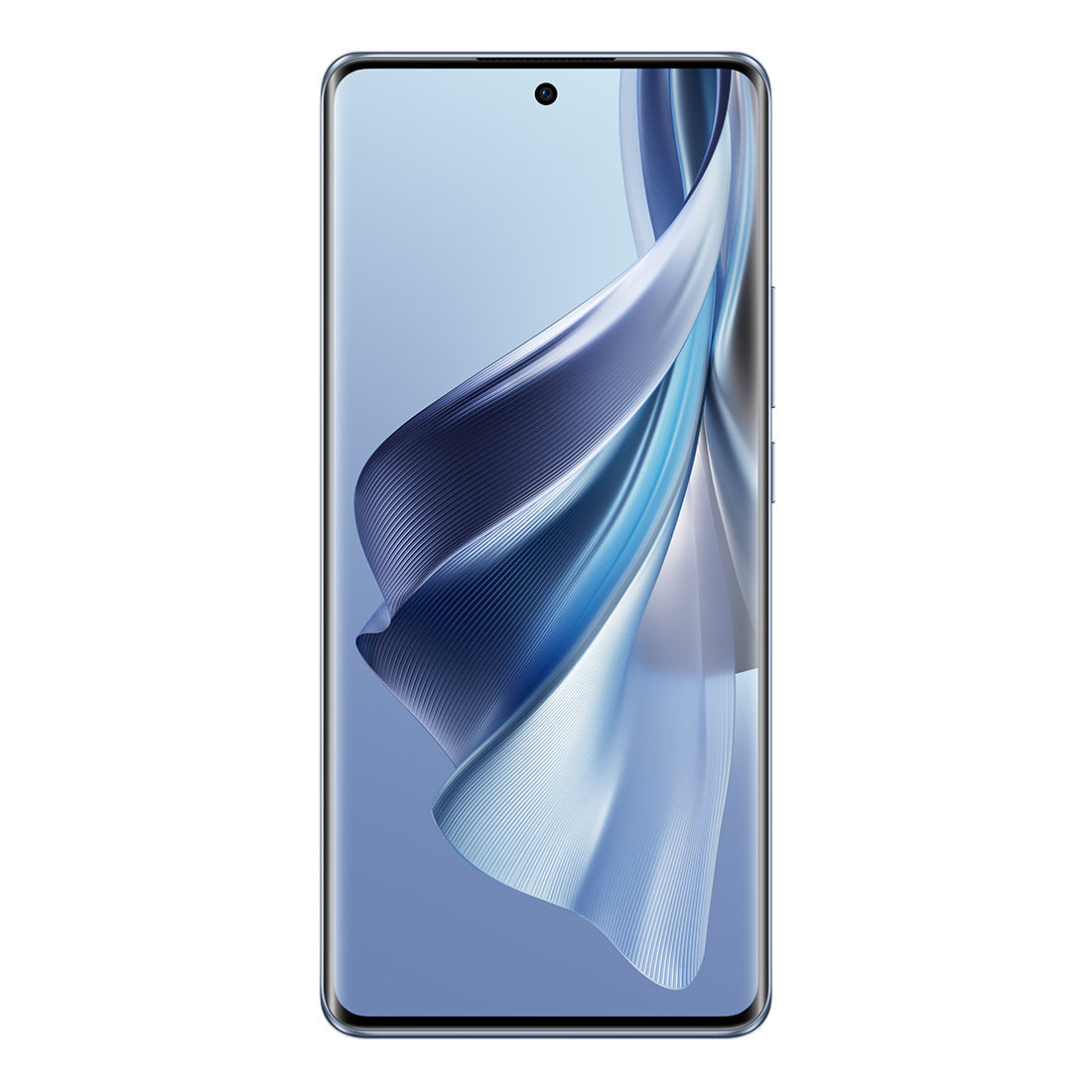Ice Blue OPPO Reno10 phone showing screen and back color