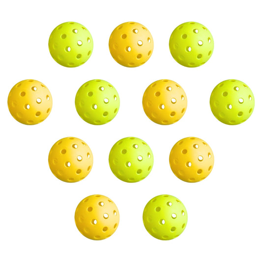 Everfit 12PC Pickleballs Set 40-Hole Design Indoor Outdoor Durable PE Balls Green/Yellow Tristar Online
