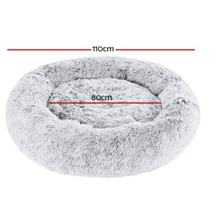 i.Pet Pet Bed Dog Cat 110cm Calming Extra Large Soft Plush Light Charcoal Tristar Online