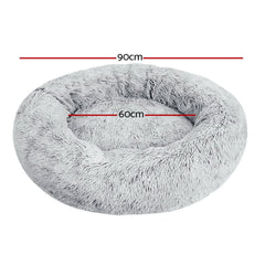 i.Pet Pet Bed Dog Cat 90cm Large Calming Soft Plush Light Charcoal Tristar Online