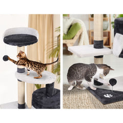 i.Pet Cat Tree 112cm Trees Scratching Post Scratcher Tower Condo House Furniture Wood Tristar Online