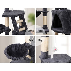 i.Pet Cat Tree 120cm Trees Scratching Post Scratcher Tower Condo House Furniture Wood Multi Level Tristar Online