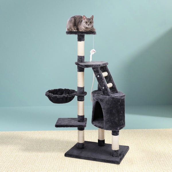 i.Pet Cat Tree 120cm Trees Scratching Post Scratcher Tower Condo House Furniture Wood Multi Level Tristar Online