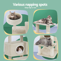 i.Pet Cat Tree Tower Scratching Post Scratcher Wood Condo House Bed Trees 90cm Tristar Online