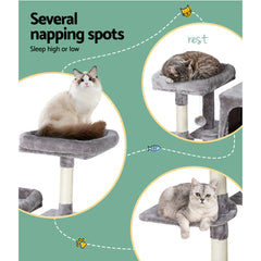 i.Pet Cat Tree Tower Scratching Post Scratcher Wood Condo House Bed Trees 103cm Tristar Online