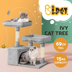 i.Pet Cat Tree Tower Scratching Post Scratcher Wood Condo House Bed Trees 69cm Tristar Online