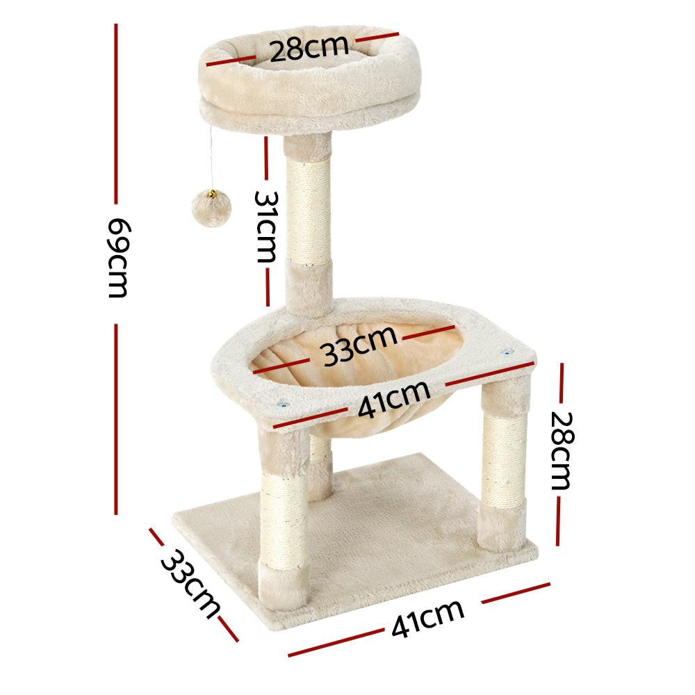 i.Pet Cat Tree 69cm Scratching Post Tower Scratcher Wood Condo Toys House Bed Tristar Online