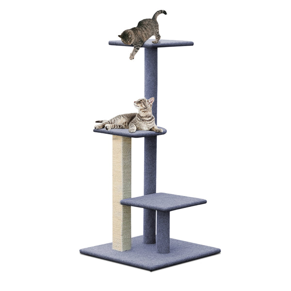 i.Pet Cat Tree 124cm Trees Scratching Post Scratcher Tower Condo House Furniture Wood Steps Tristar Online