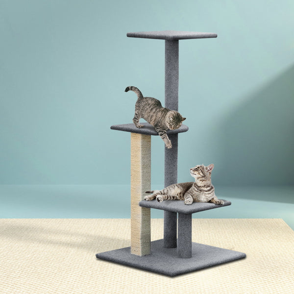 i.Pet Cat Tree 124cm Trees Scratching Post Scratcher Tower Condo House Furniture Wood Steps Tristar Online