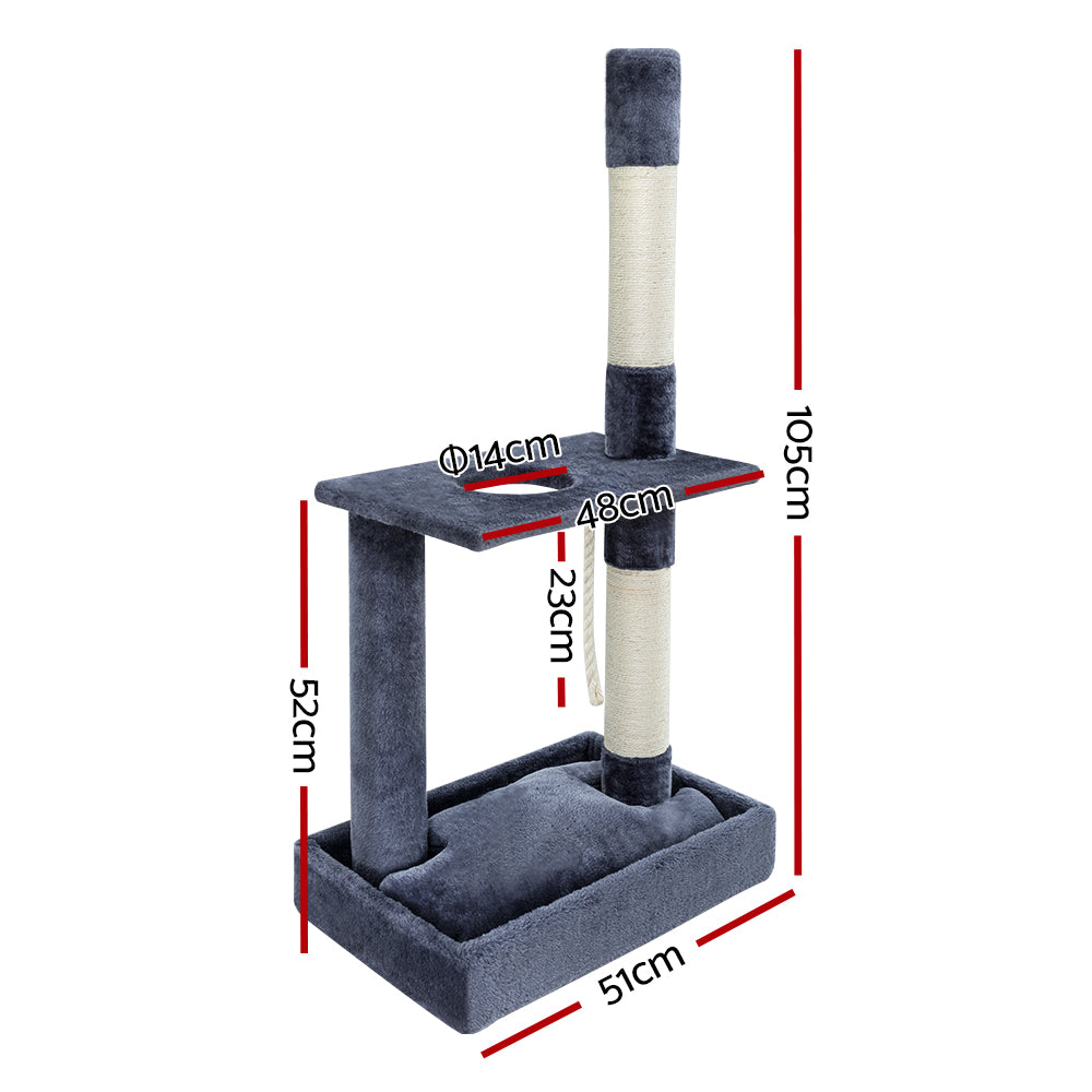 i.Pet Cat Tree Scratching Post Scratcher Tower Condo House Grey 102cm Tristar Online