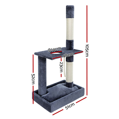 i.Pet Cat Tree Scratching Post Scratcher Tower Condo House Grey 102cm Tristar Online