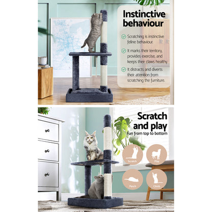 i.Pet Cat Tree Scratching Post Scratcher Tower Condo House Grey 102cm Tristar Online