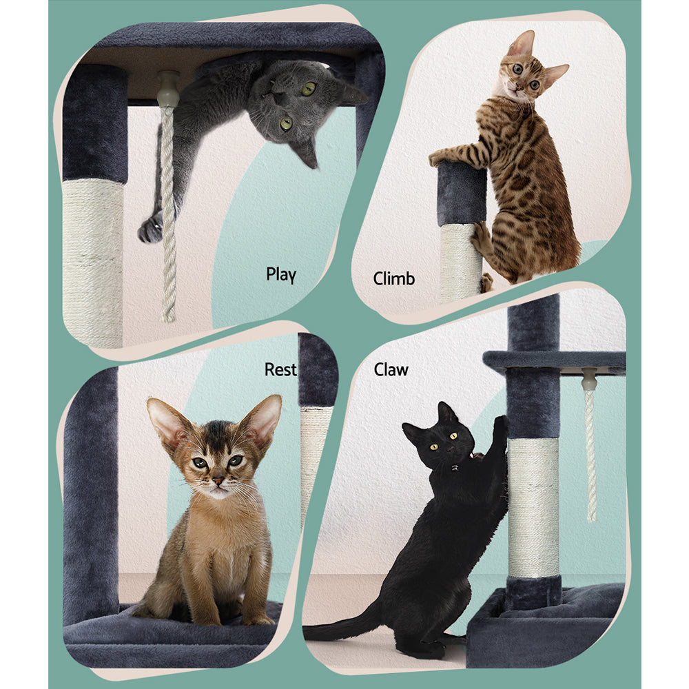 i.Pet Cat Tree Scratching Post Scratcher Tower Condo House Grey 102cm Tristar Online