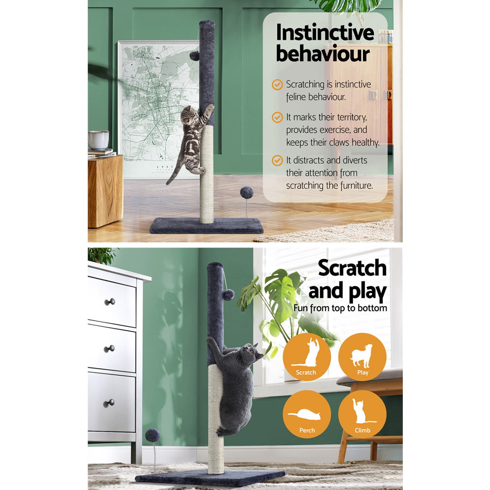 i.Pet Cat Tree Scratching Post Scratcher Tower Condo House Hanging toys Grey 105cm Tristar Online
