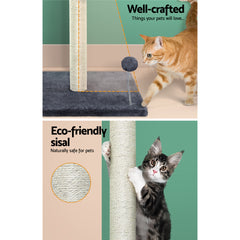i.Pet Cat Tree Scratching Post Scratcher Tower Condo House Hanging toys Grey 105cm Tristar Online