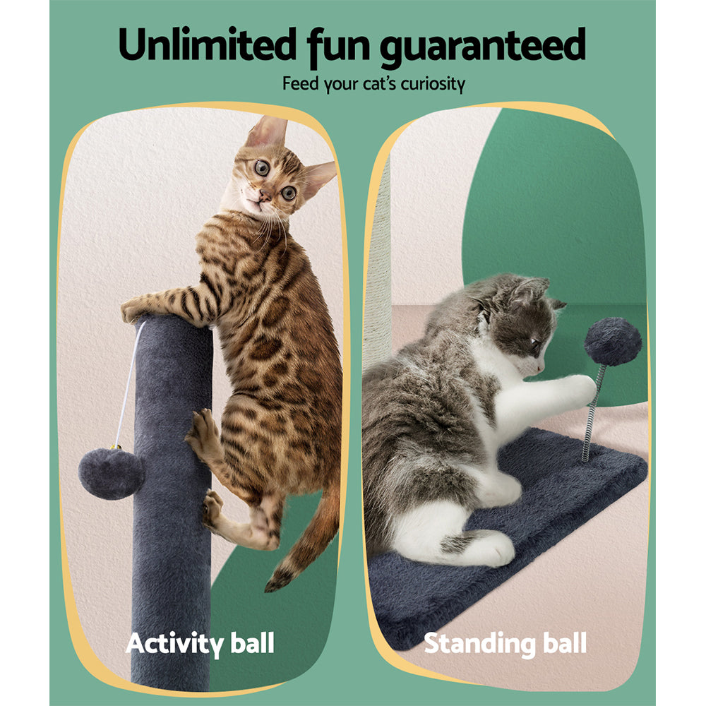 i.Pet Cat Tree Scratching Post Scratcher Tower Condo House Hanging toys Grey 105cm Tristar Online