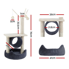 i.Pet Cat Tree 76cm Scratching Post Tower Scratcher Condo House Hanging toys Tristar Online
