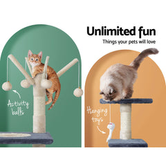 i.Pet Cat Tree 110cm Tower Scratching Post Scratcher Wood Condo House Bed Toys Tristar Online