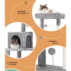 i.Pet Cat Tree Tower Scratching Post Scratcher 143cm Condo House Trees Grey Tristar Online