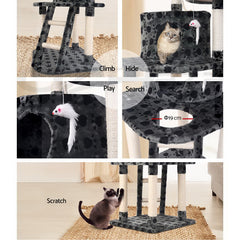 i.Pet Cat Tree 120cm Tower Scratching Post Scratcher Trees Bed Wood Condo Toys Bed Tristar Online