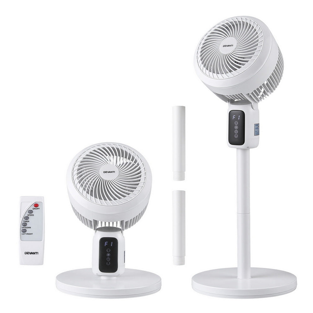 Devanti Pedestal Fan W/ Remote 3 Speed 12H Timer Height Adjustable Cooling Fan Tristar Online