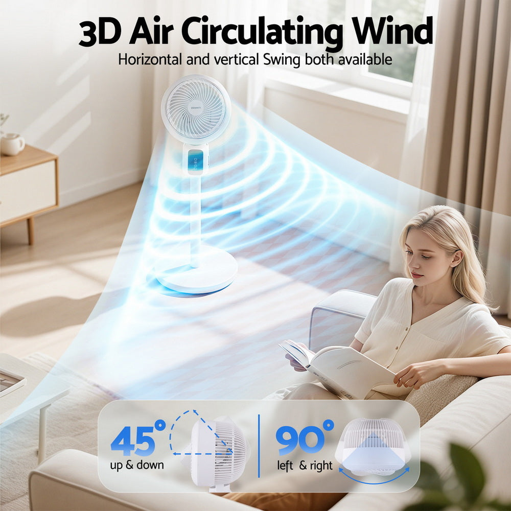 Devanti Pedestal Fan W/ Remote 3 Speed 12H Timer Height Adjustable Cooling Fan Tristar Online