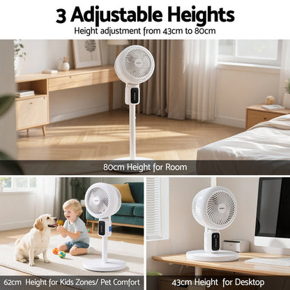 Devanti Pedestal Fan W/ Remote 3 Speed 12H Timer Height Adjustable Cooling Fan Tristar Online