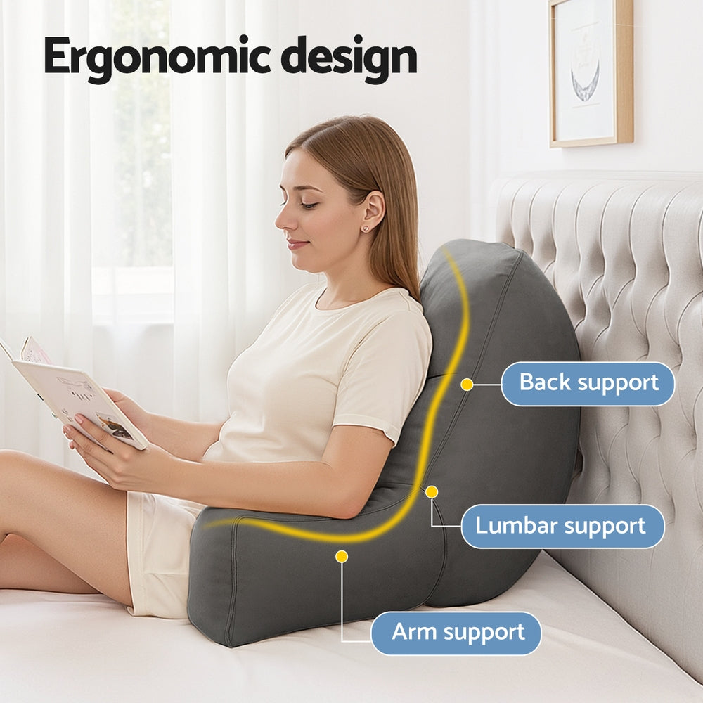 Giselle Reading Pillow Back Rest Lumbar Support Cushion Grey Tristar Online