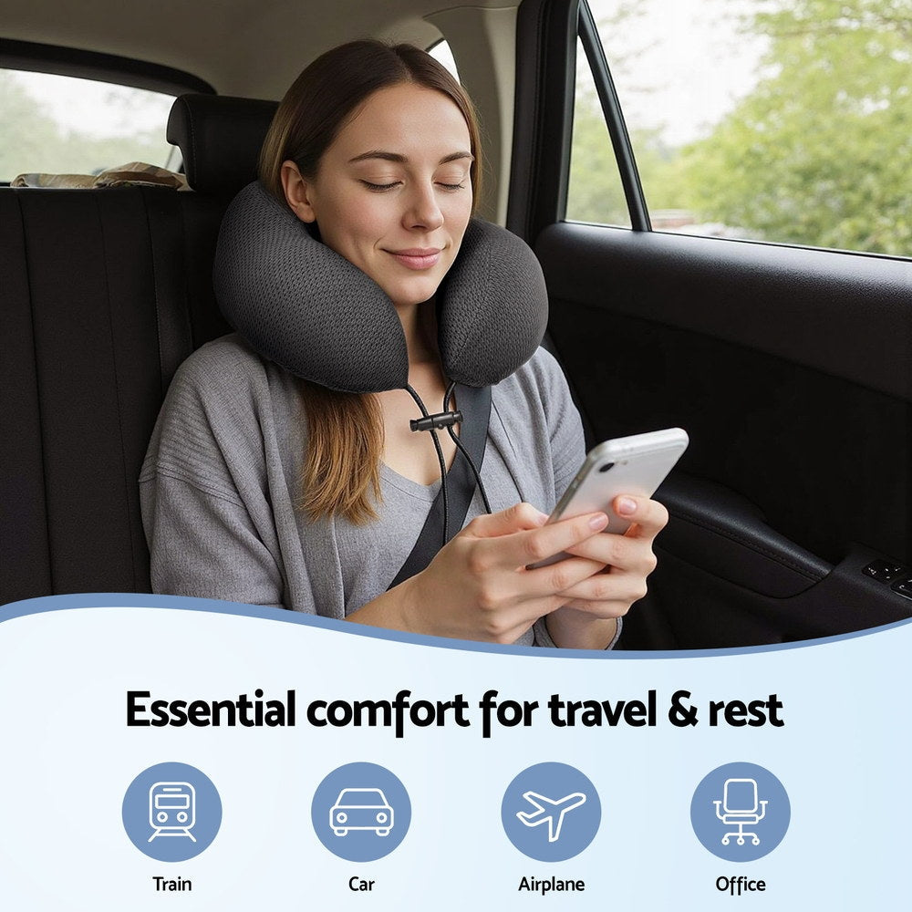 Giselle Bedding Travel Neck Pillow U-Shape Support Memory Foam Plane Car Cushion Tristar Online
