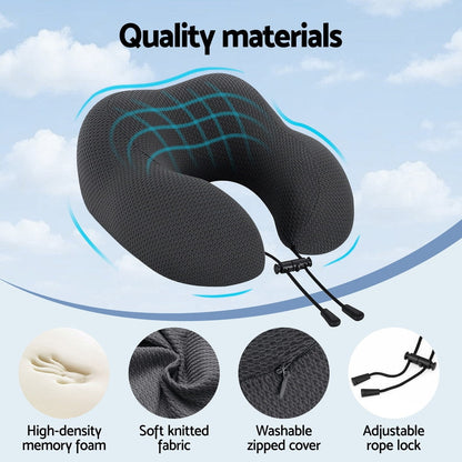 Giselle Bedding Travel Neck Pillow U-Shape Support Memory Foam Plane Car Cushion Tristar Online