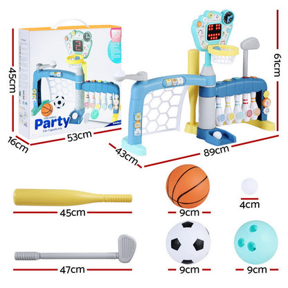Keezi Kids Basketball Hoop Stand Bowling Baseball Golf Game Sports Toys Set Blue Tristar Online
