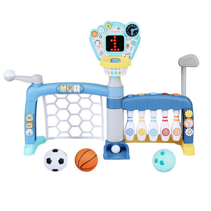 Keezi Kids Basketball Hoop Stand Bowling Baseball Golf Game Sports Toys Set Blue Tristar Online
