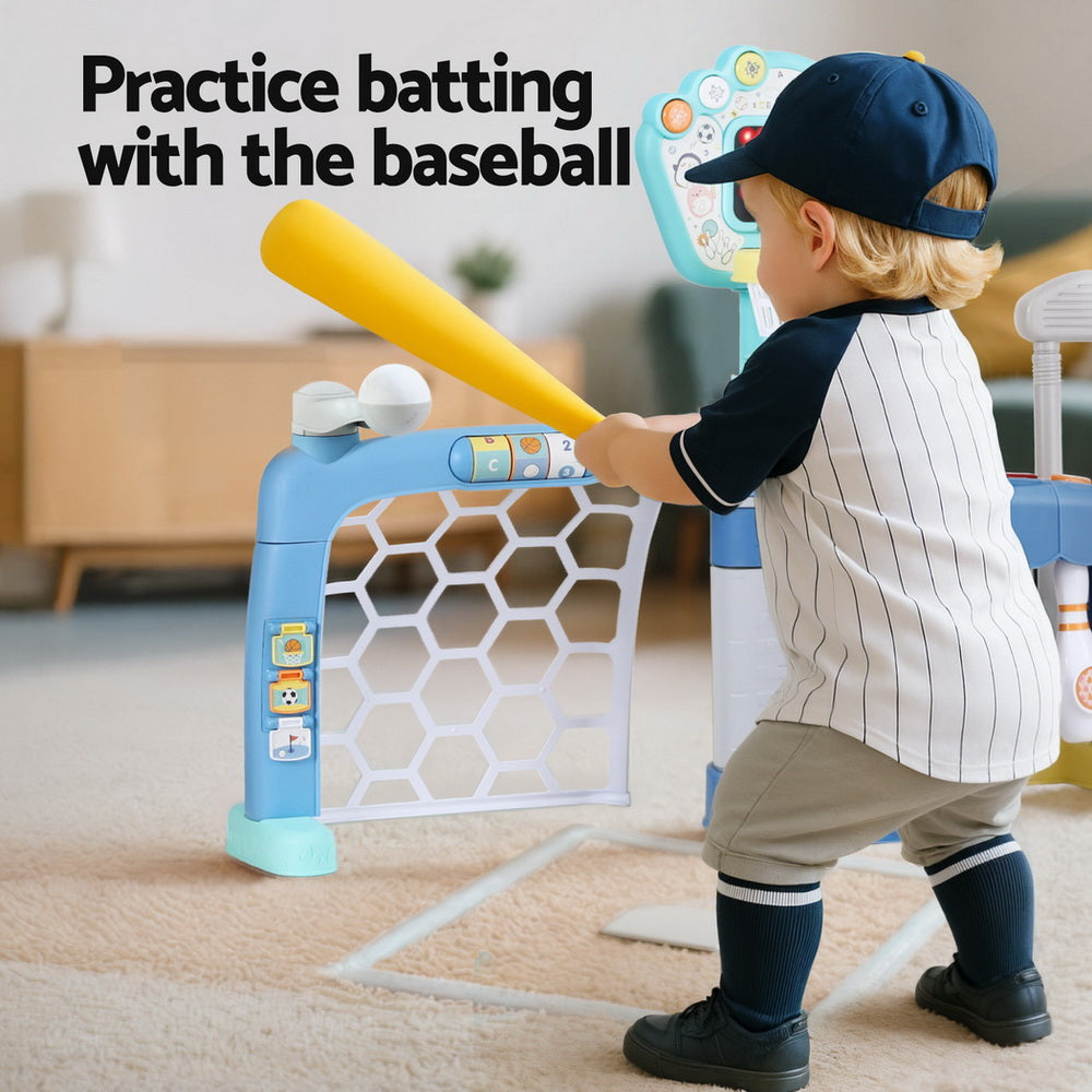 Keezi Kids Basketball Hoop Stand Bowling Baseball Golf Game Sports Toys Set Blue Tristar Online