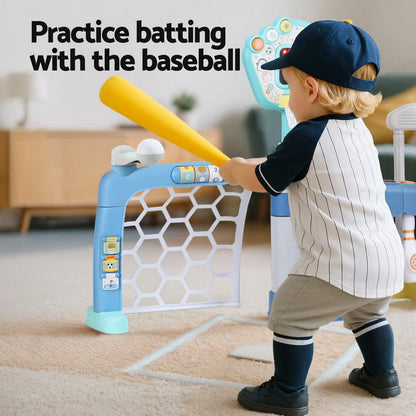 Keezi Kids Basketball Hoop Stand Bowling Baseball Golf Game Sports Toys Set Blue Tristar Online