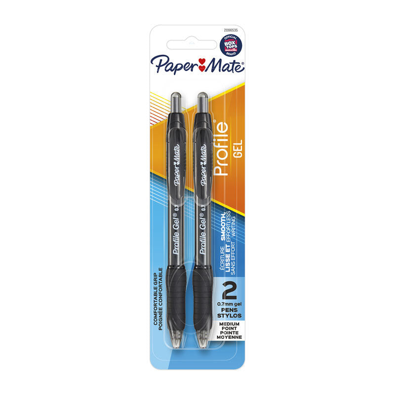 PM Profile Gel 0.7 Blk Pk2 Bx6 Paper Mate