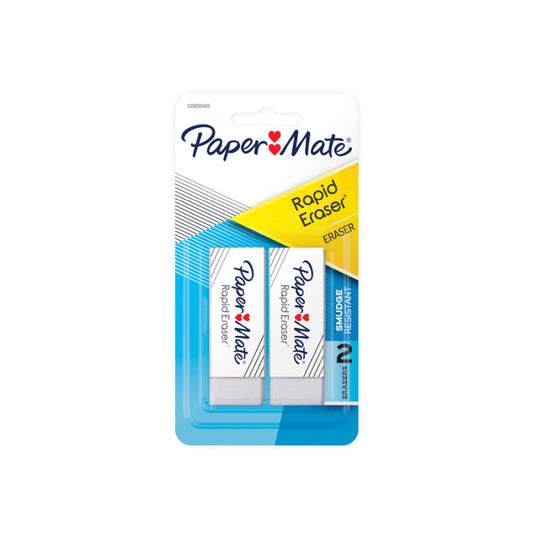 PM Rapid Erase Eraser Pk2 Bx12 Paper Mate