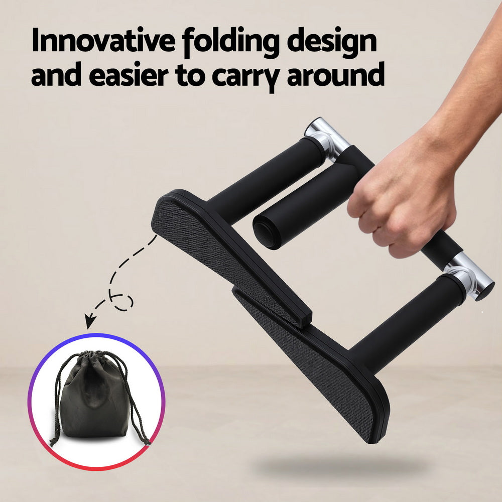 Everfit 2Pcs/Set Pull Up Bar Portable Foldable Dip Station Multi Gym 120kg Home Power Station Black Tristar Online