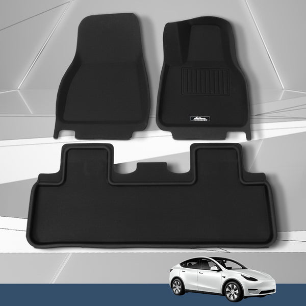 Weisshorn Tesla Model Y Rubber Mats Carpets Front Rear Set RHD 21-24