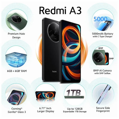 Redmi A3 – 4GB RAM, 128GB, Black Redmi