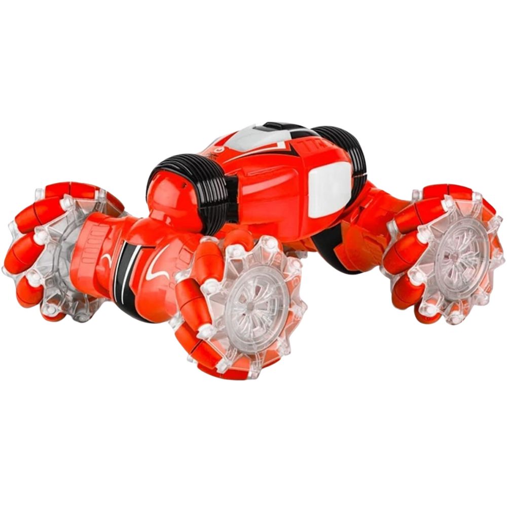 RC car displayed front view with LED lights illuminated