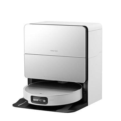 Roborock Saros 10 Robot Vacuum Mop Ultra-Slim 22000Pa Suction Power DuoDivide Anti-Tangle Brush VibraRise 4.0 Mopping System with RockDock Ultra 2.0 - White