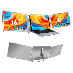 16 inch Trifold Portable Monitor 1080P IPS FHD Laptop Screen Extender For Laptop - Space Grey