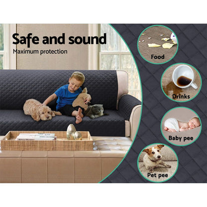 Artiss Sofa Cover Couch Covers 4 Seater Easy to Clean Dark Grey