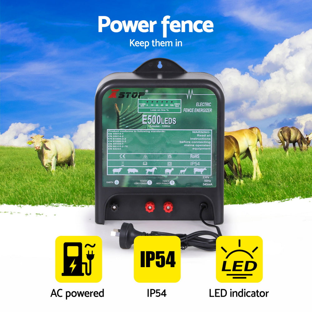 XSTOP Electric Fence Energiser 5J 220-240V 120km Tristar Online